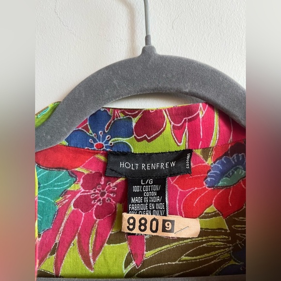 Holt Renfrew Vintage Colourful Floral Tunic Top - Picture 2 of 9